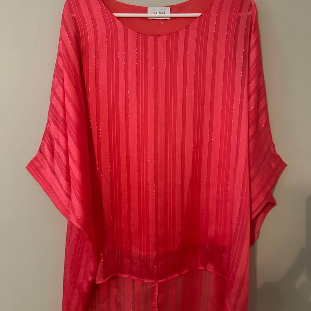 Adrienne Vibrant Pink Striped Blouse